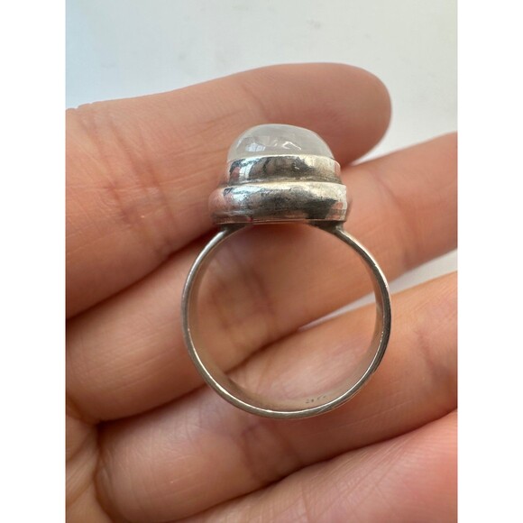 925 Sterling silver oval moonstone ring size 6.25 - Picture 5 of 7